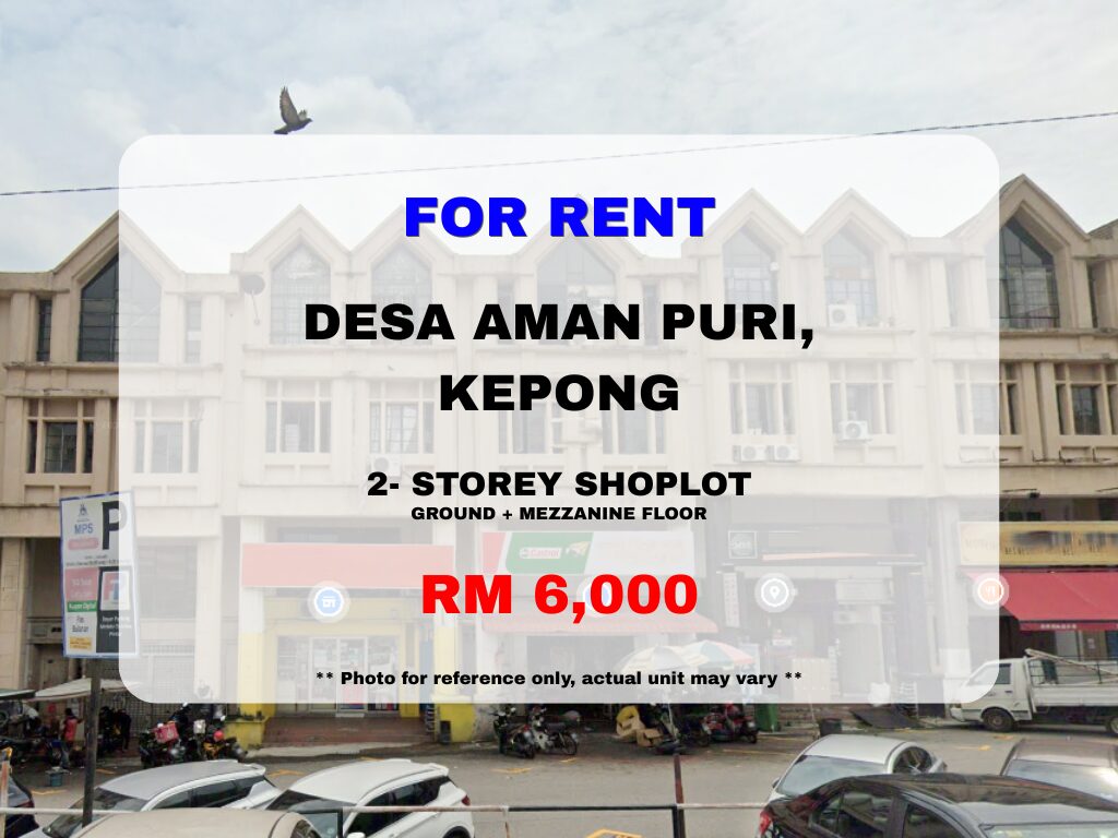 Desa Aman Puri, Kepong ⭐ 2 Storey Shoplot Floor for Rent - Image 1