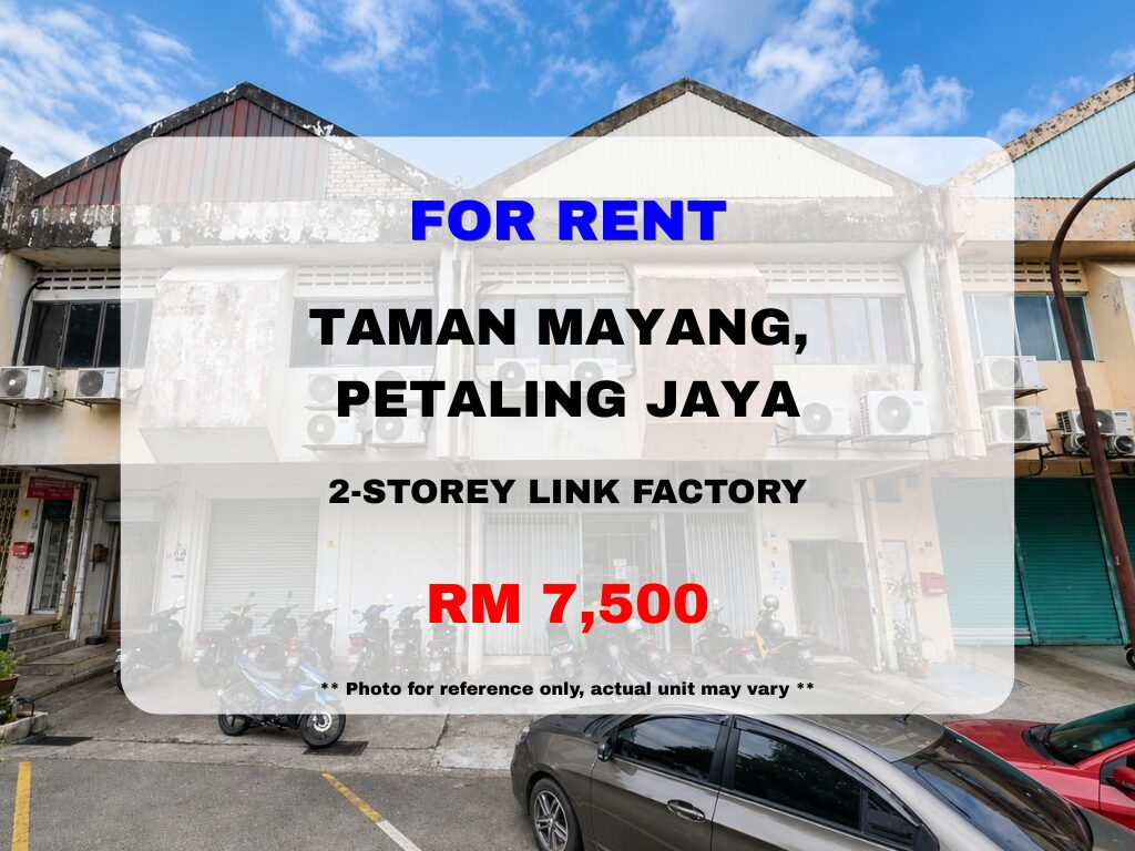 Taman Mayang, Petaling Jaya ⭐ 2-Storey Link Factory for Rent - Image 1