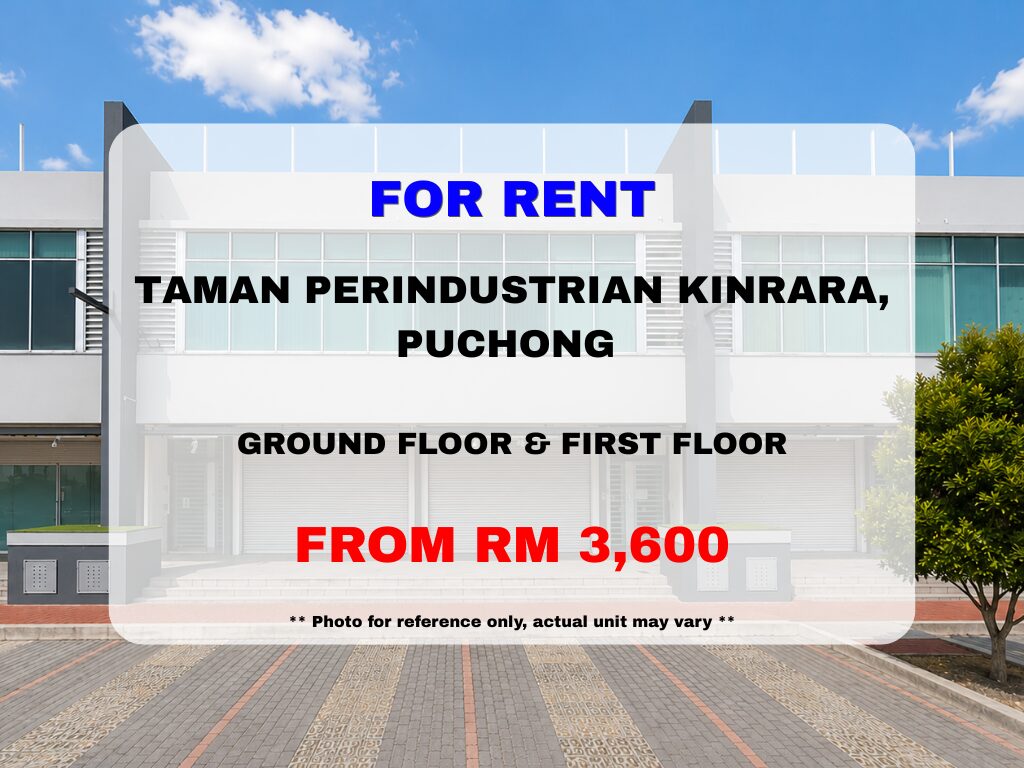 Taman Perindustrian Kinrara, Puchong ⭐ 2-Storey Shoplots for Rent