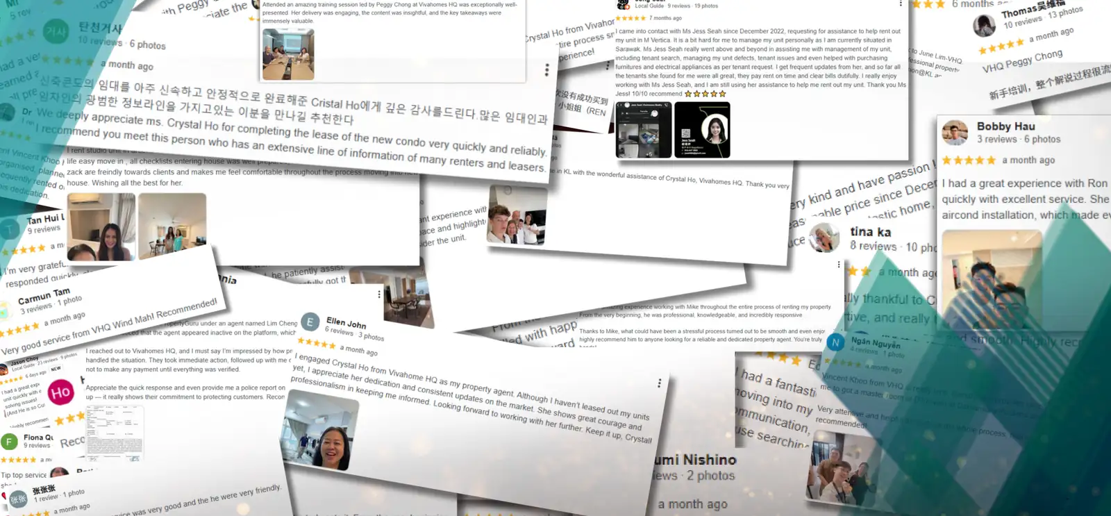 A wall of Google reviews for Vivahomes Realty