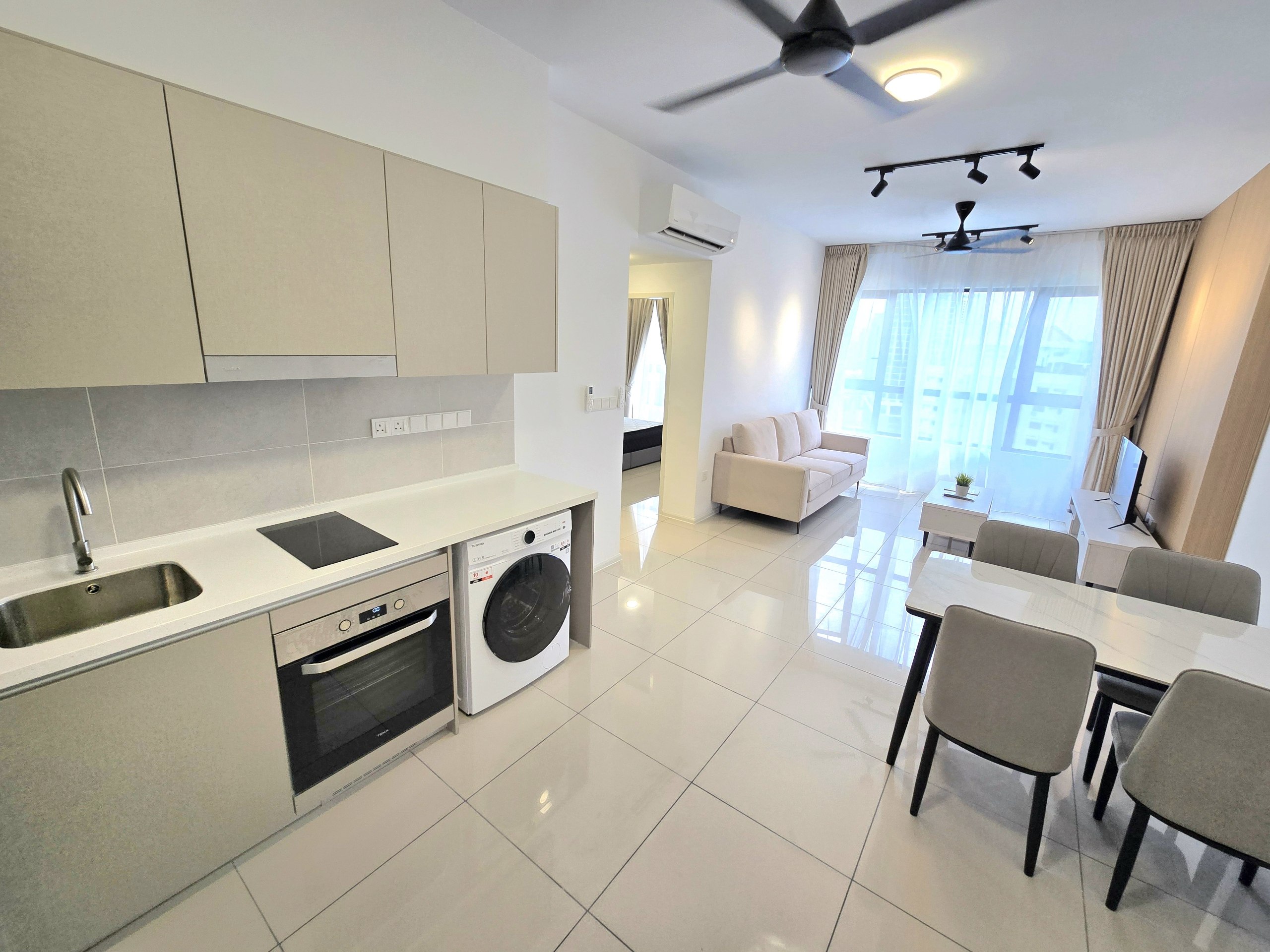Fully furnished 2beds 2baths living room with TV backdrop design! Cover walkway midvalley, LRT! - Image 1